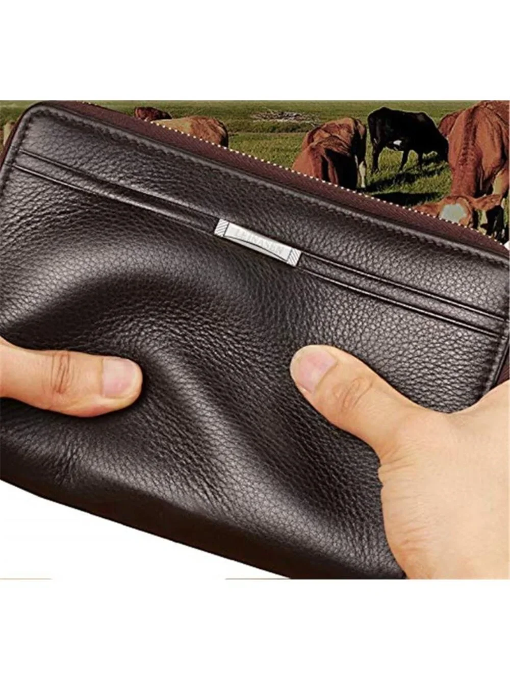 Mens Wallet Long Purse Leather Clutch Large Business Handbag Phone Card Holder
